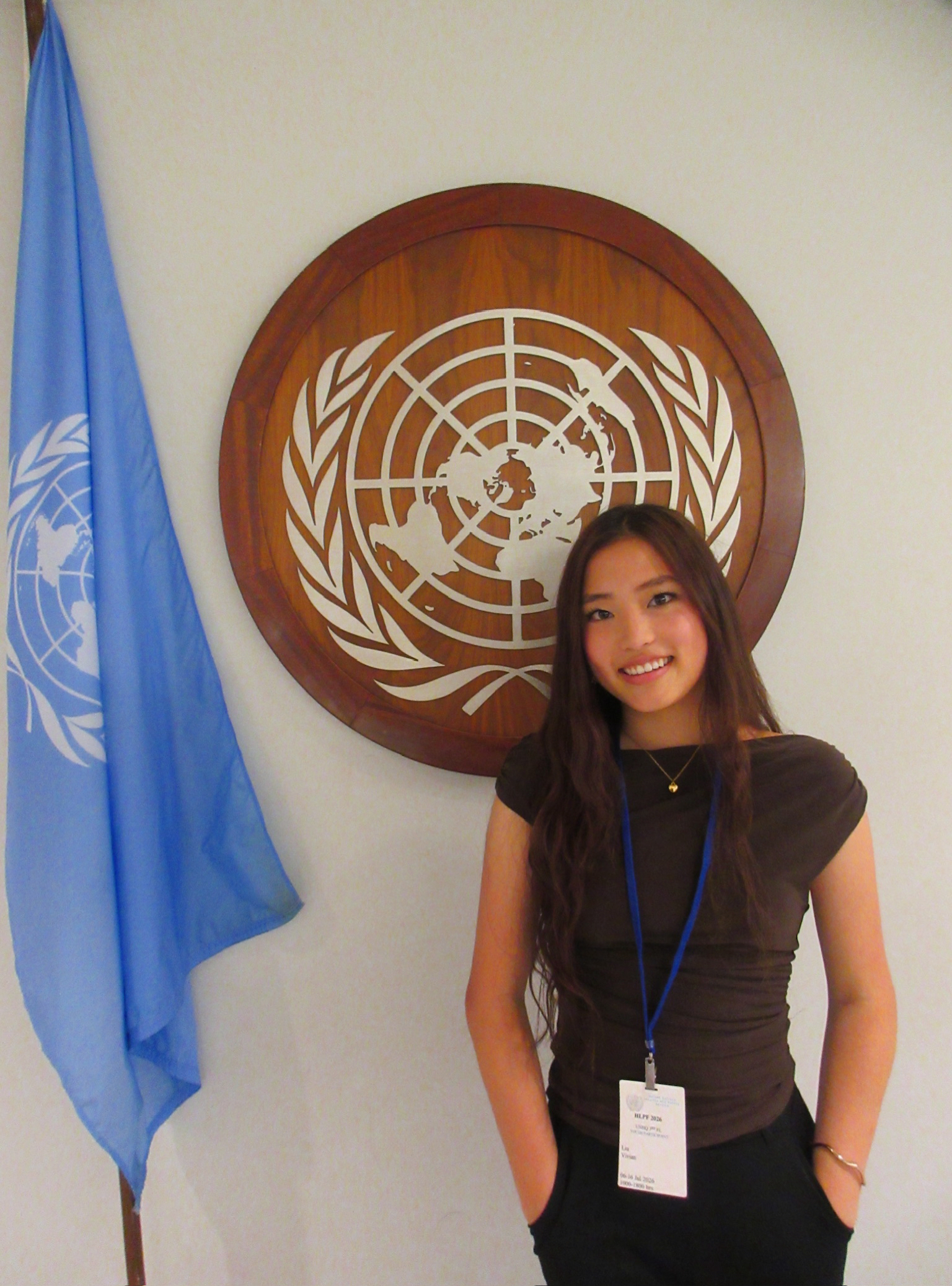 Vivian Liu at United Nations Headquarters in New York City