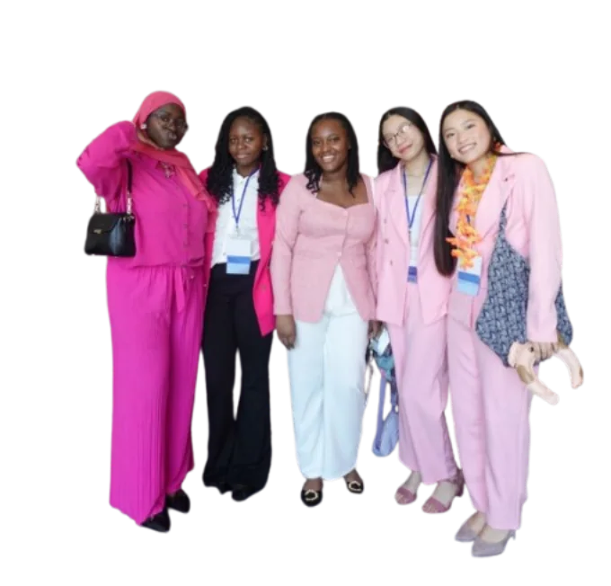 Vivian with friends and mentors at Regeneron ISEF
