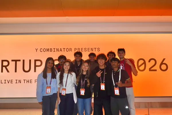 Vivian Liu with fellow students at Y Combinator Startup School 2026